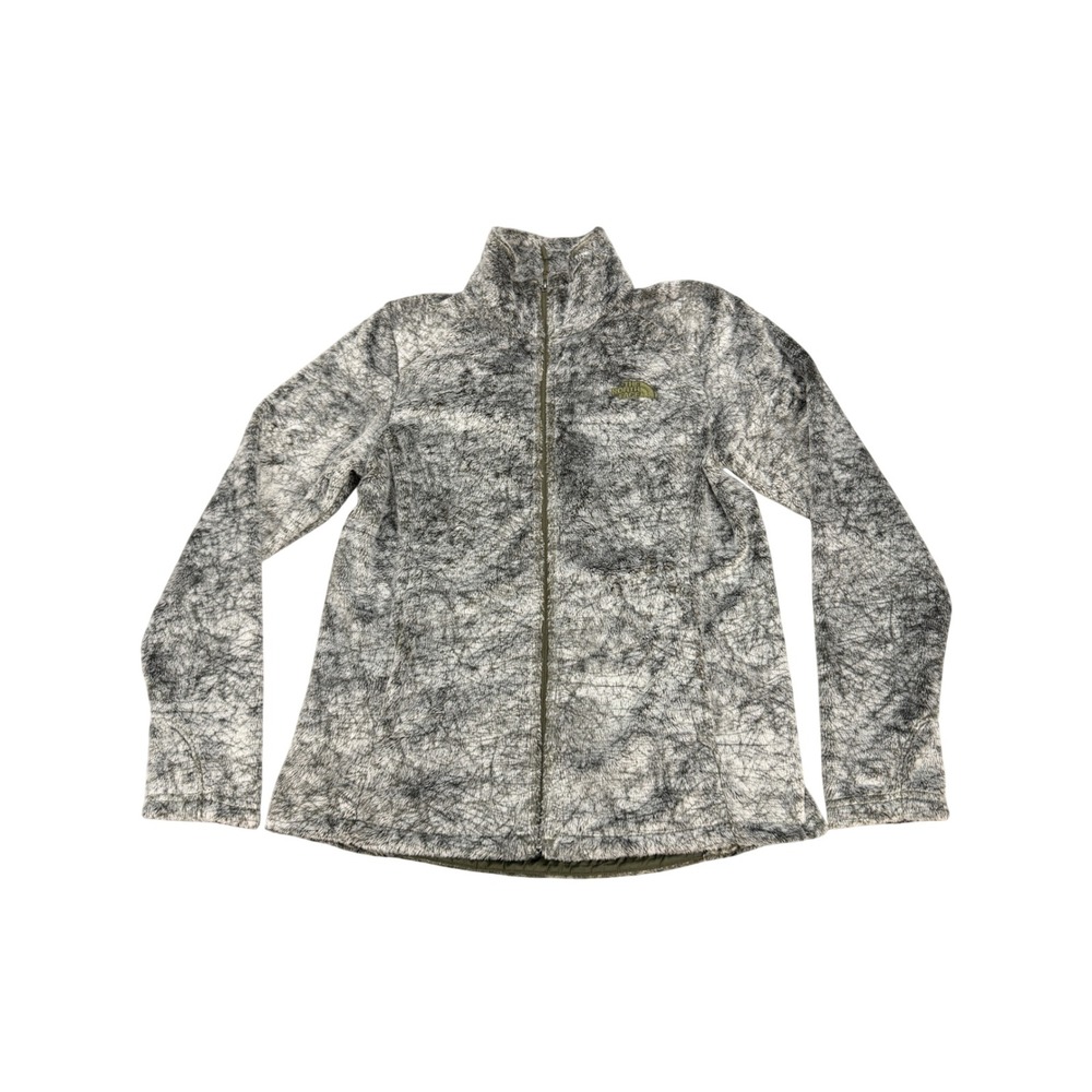 The North Face Osito Fleece Jacket Womens Medium Grey White Marble Full Zip